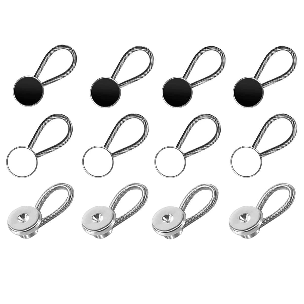 SANNIDHI 12 Pcs Shirt Collar Extender Stretch Metal Neck Button Extender for Mens Dress Shirt, Cuff, Pants, Collar Extension Button Expander Set SANNIDHI 12 Pcs Shirt Collar Extender Stretch Metal Neck Button Extender for Mens Dress Shirt, Cuff, Pants, Collar Extension Button Expander Set